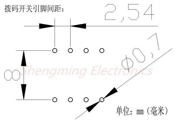 50PCS Slide Type Switch Module 7-Bit 2.54mm 7 Position Way DIP Red Pitch