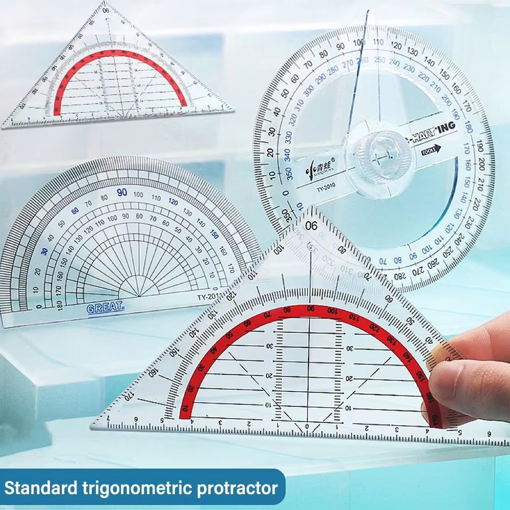 Rotary Multi-Function Geometry Ruler & Protractor | Precision Math Drawing Tool