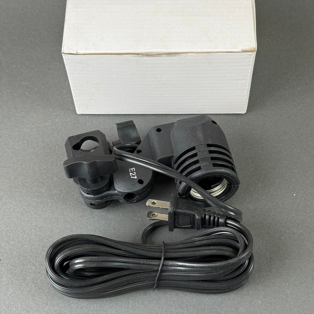 E27 Single Socket Light Stand Mount Umbrella Holder Black NEW