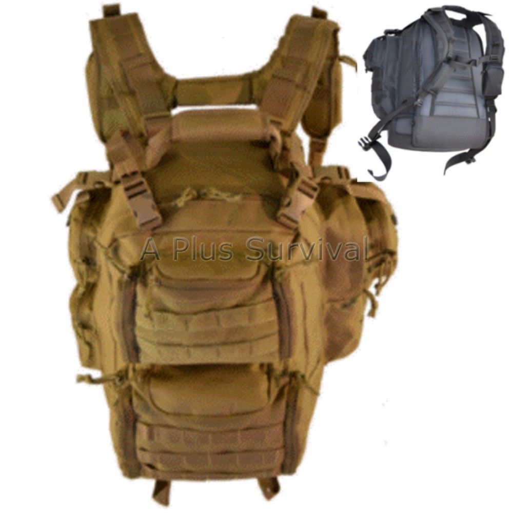 Explorer Coyote Brown Tactical Backpack Multiple Pockets Survival Emergency Kits