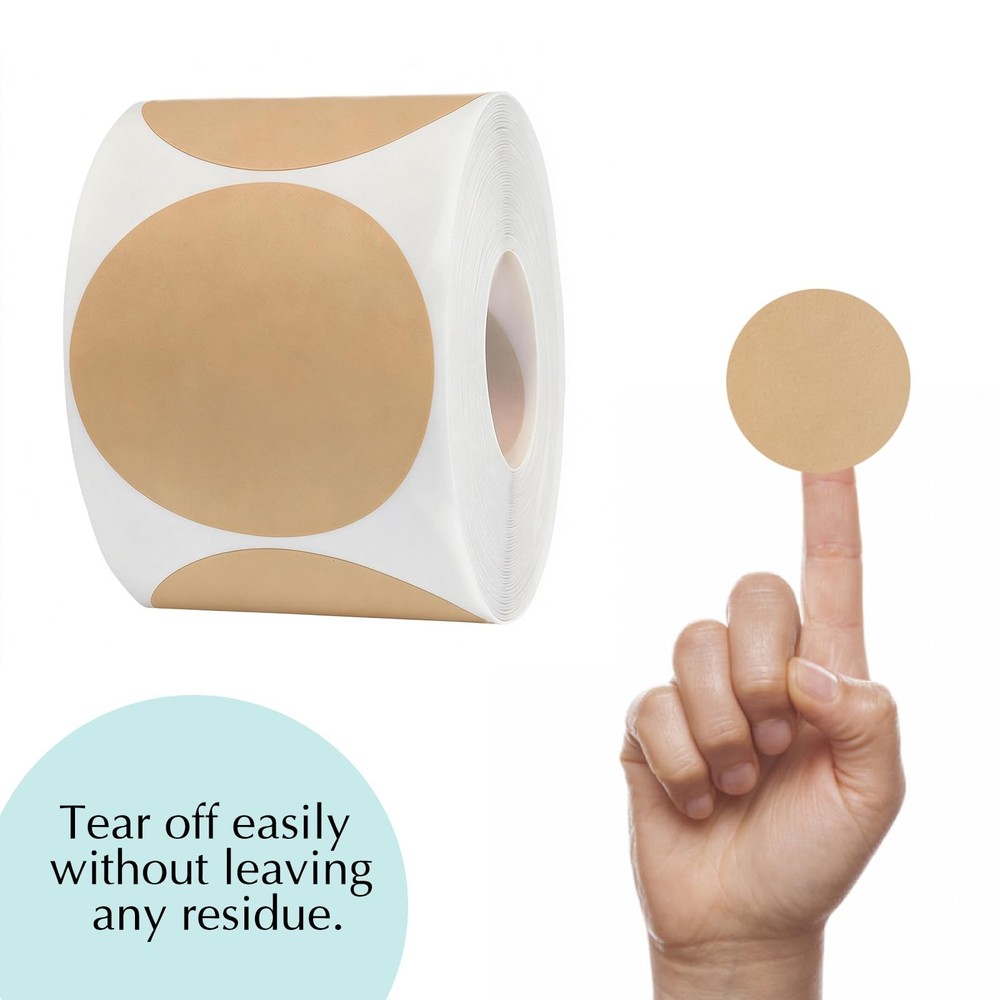2 Inch Circle Stickers Light Brown Blank Label 2 Diameter,