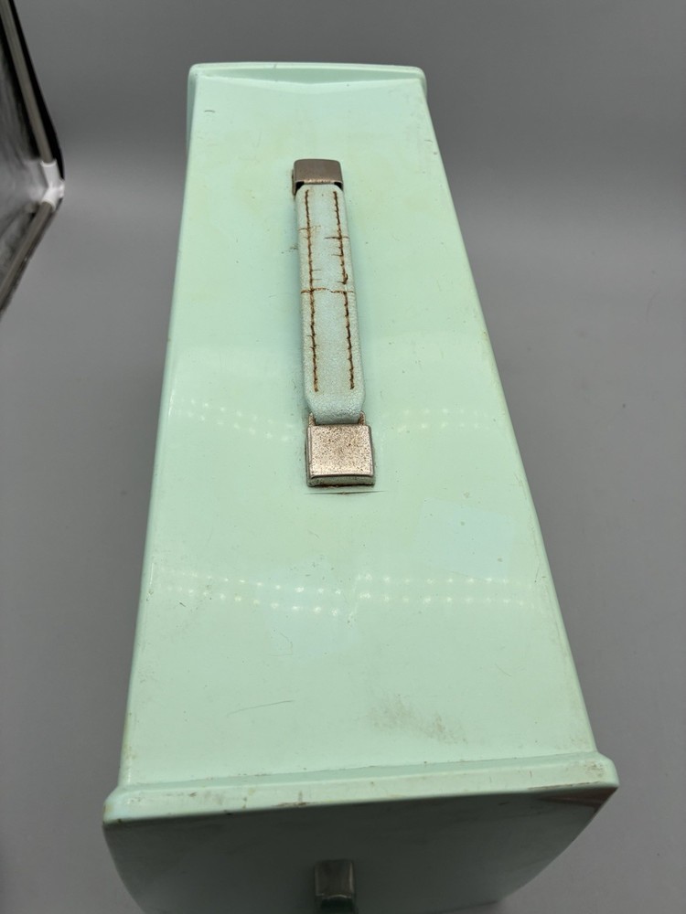 Vintage Singer Sewing Machine Model 348 Robin Egg Blue With Pedal Case Tested
