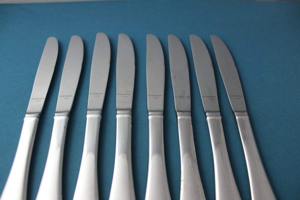 Gorham BRAID Dinner Knives Solid (Set of 8) Glossy China LIGHT USE 9 1/4"