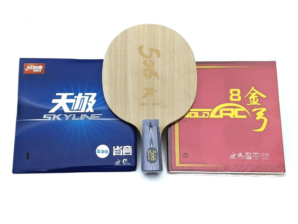 Pen-Hold Pre-Assembled Table Tennis Racket DHS 506X + Skyline Pro + Gold Arc 8
