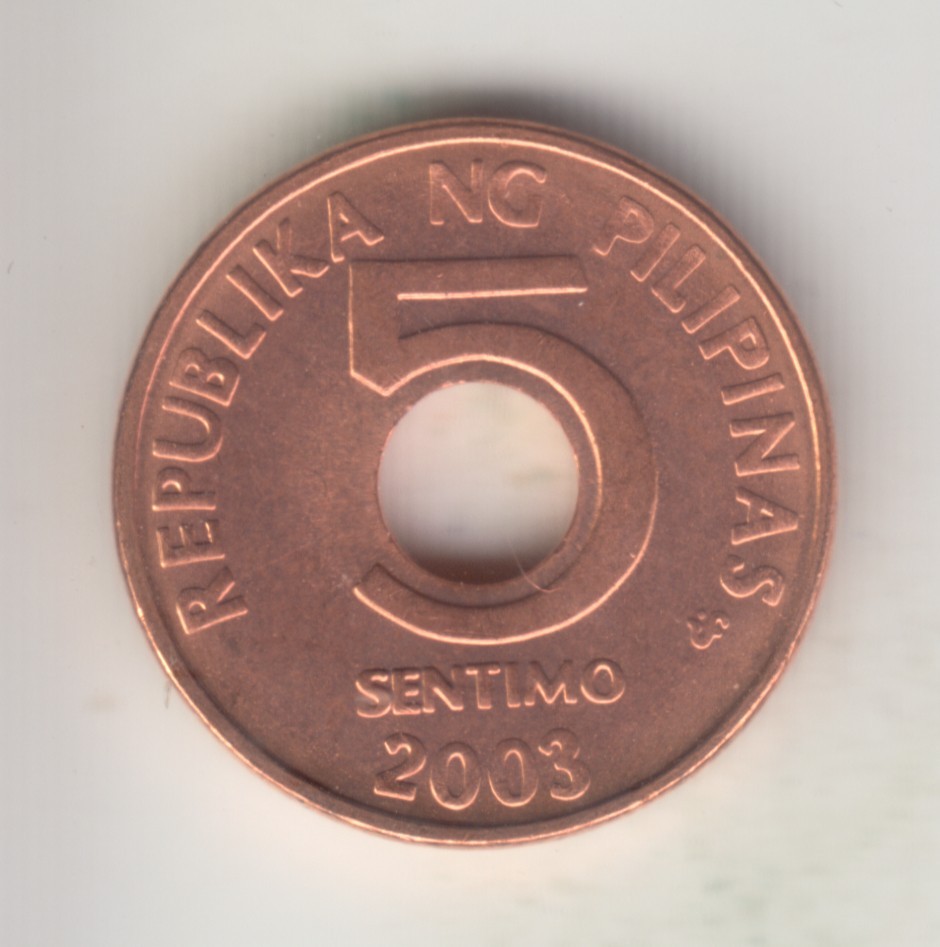 2003 Philippines 5 centavo, UNC, KM-268