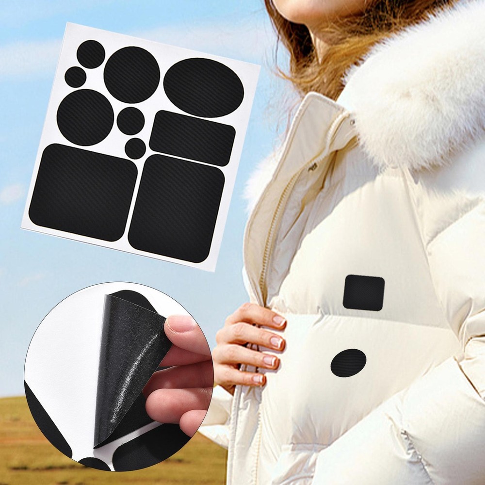 Down Jacket Patch 6 Pieces Self Adhesive Waterproof Nylon Patches