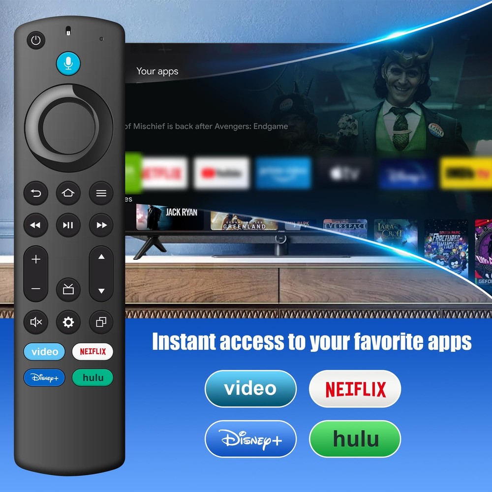 Replacement Voice Remote Control Compatible with Fire Smart TV white button