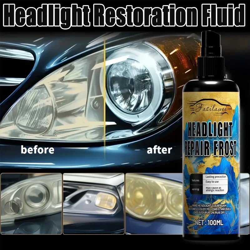 Car Headlight Restoration Kit Scratch Remover Oxidation Cleaner Repair Liquid