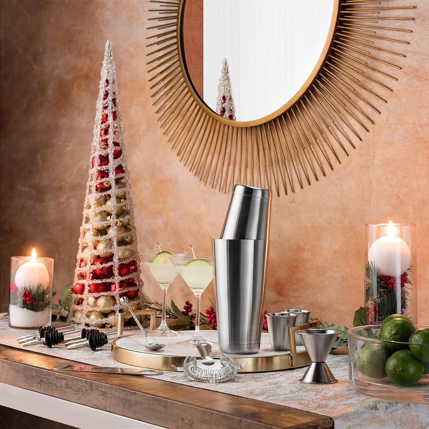 Expert 14-Piece Cocktail Shaker Bar Set – Stainless Steel Bartender Kit New