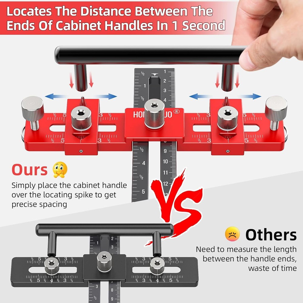 Enhanced Model Cabinet Hardware Jig,Adjustable Cabinet Handle Template Tool f...