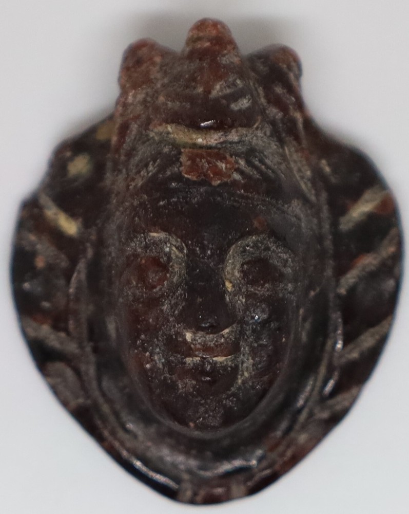 ancient roman garnet face beads pendent