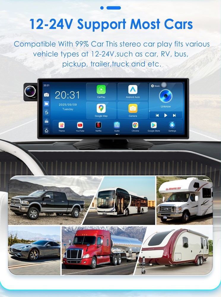 11.4'' Android 14 Car Stereo 8-Core 4G+64G CarPlay Android Auto IPS Touch Screen