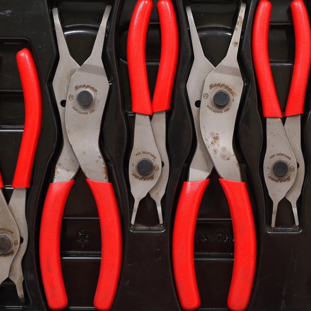 Snap-on Tools SRPCR107 7-Piece Snap Ring Pliers Set - Red
