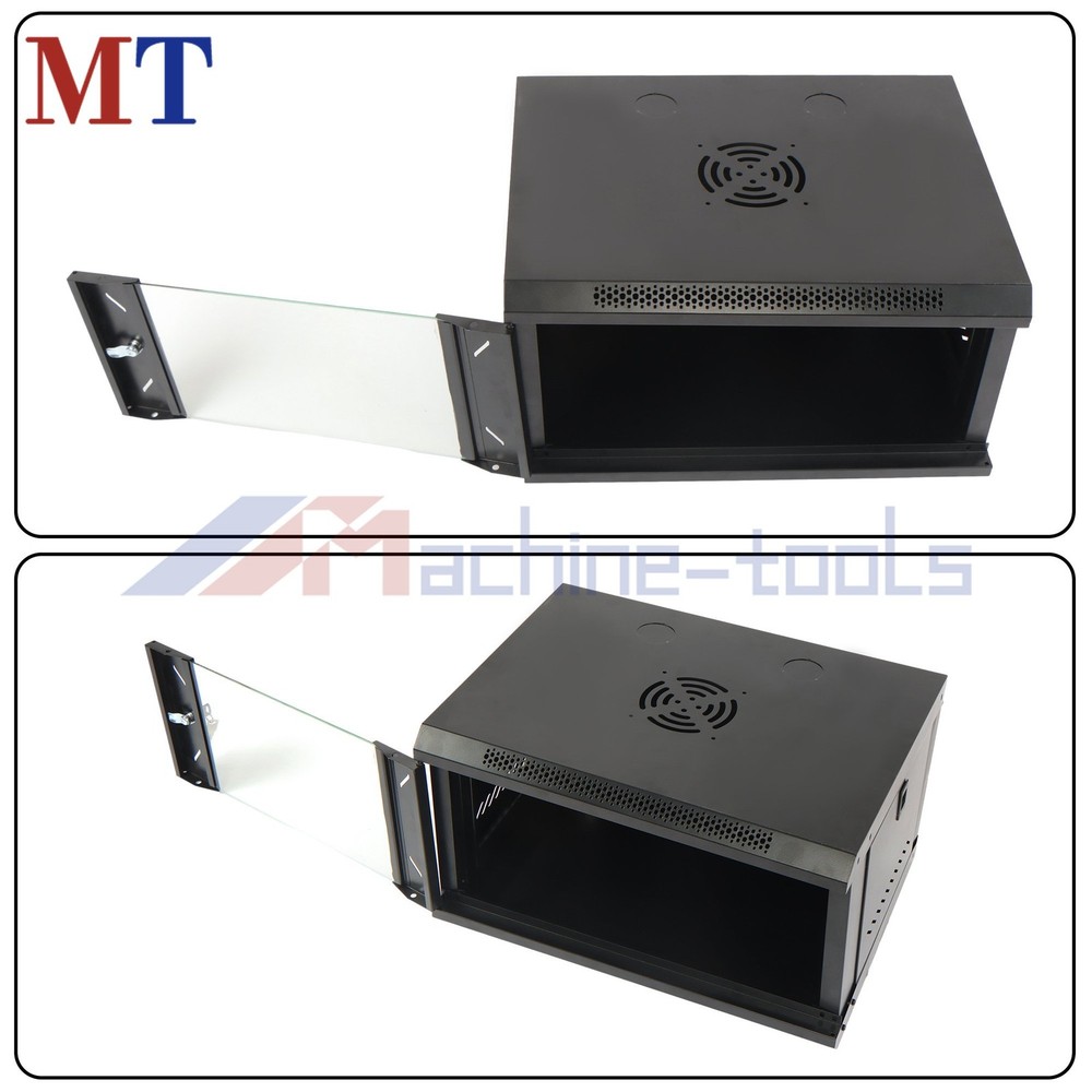 6U Wall Mount IT Server Network Enclosure Cabinet 15.5" Deep Locking Glass