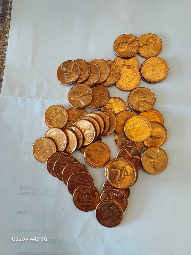 *1958-P Lincoln Cent Roll, Choice Uncirculated Full Red*