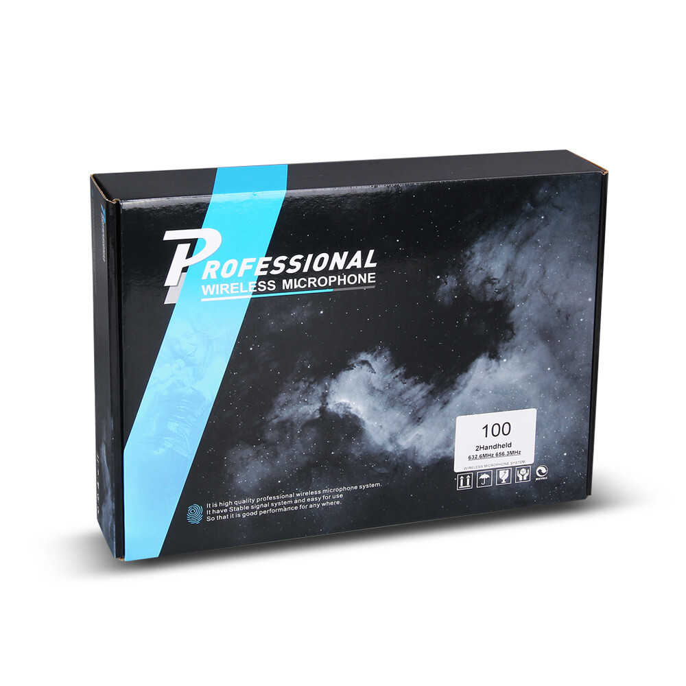 Wireless Microphone System 4 Channel UHF 2 Handheld 2 Headset 2 Lavalier School