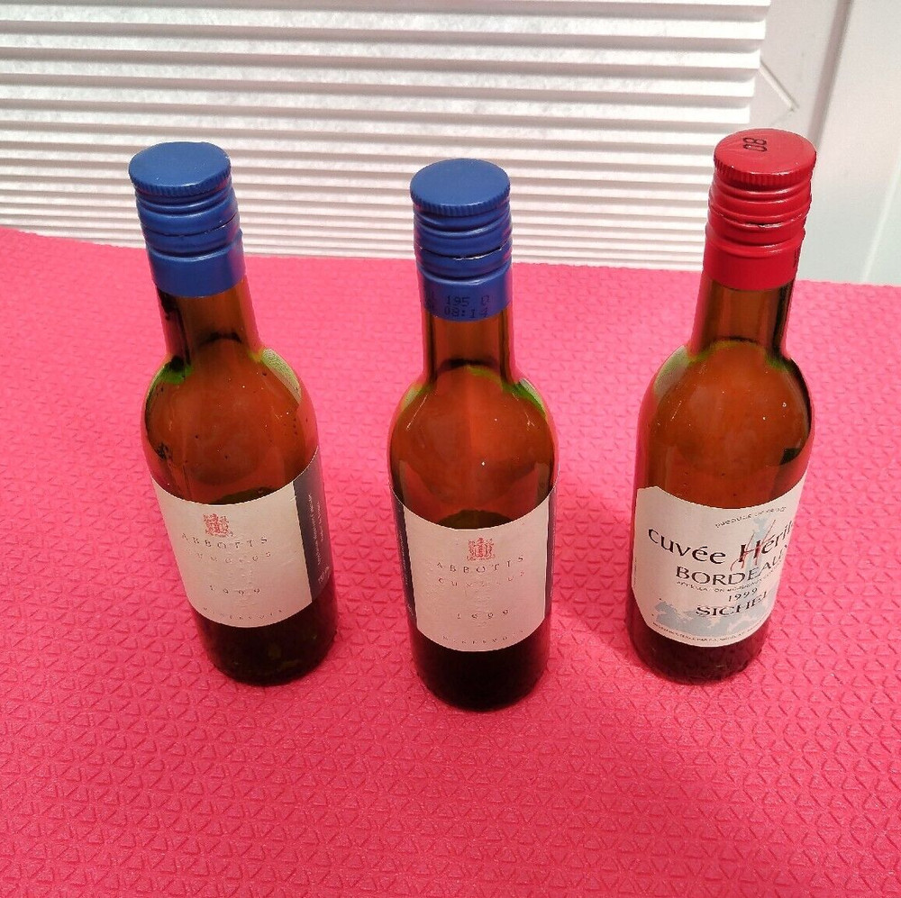 Vintage Small 187ml Wine 3 Empty Bottle - Collectable