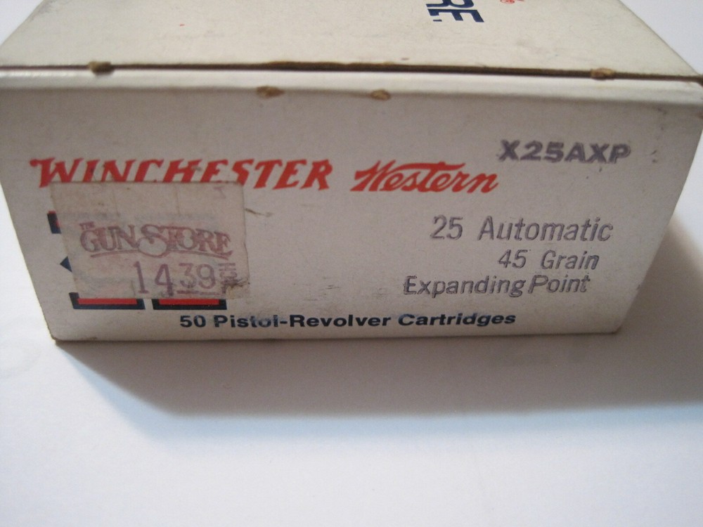 Vintage Winchester-Western .25 Automatic Expanding Point - Box - Empty