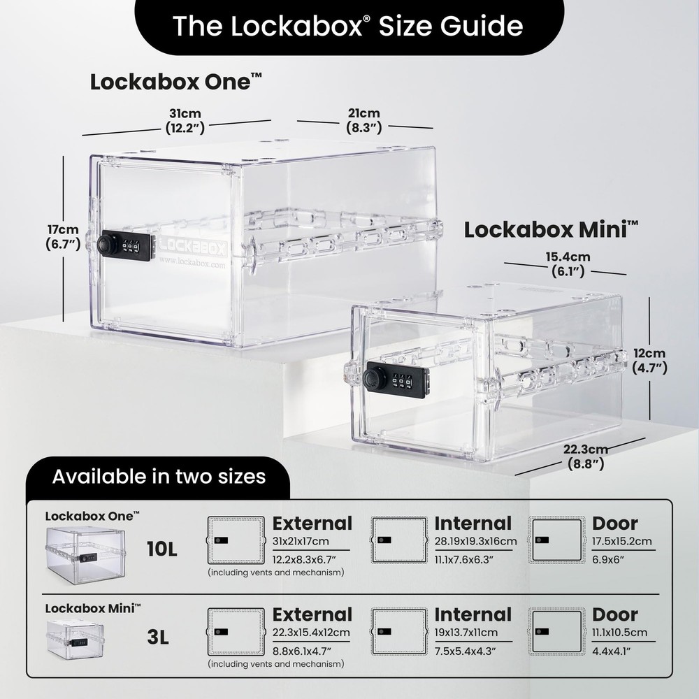 Lockabox Mini Small Lock Box w/ Combination Lock (Half Letter Sized)