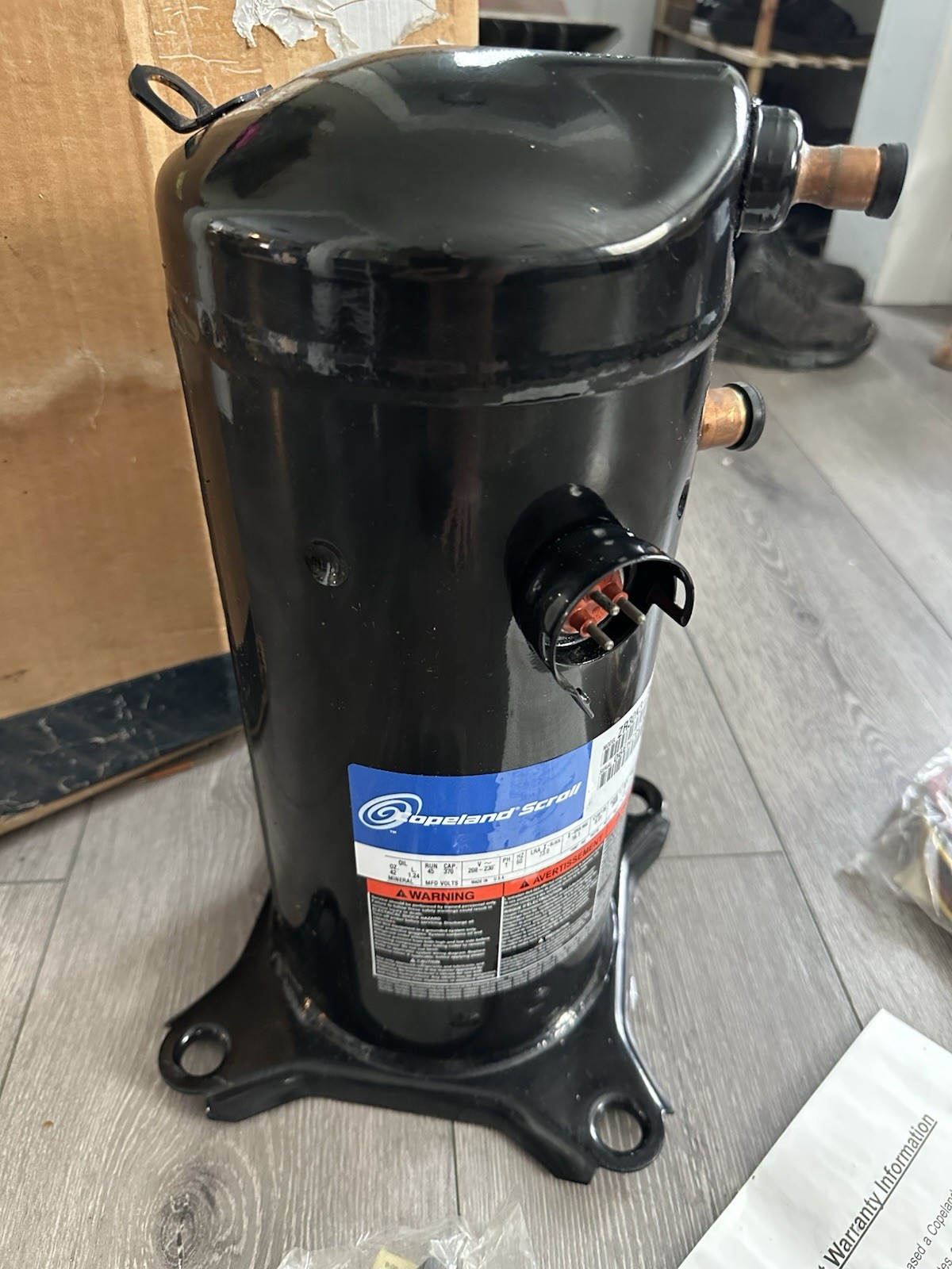 New Copeland Scroll Compressor ZR30K3-PFV-230/1/60 VAC-R-22-AC Heat Pump