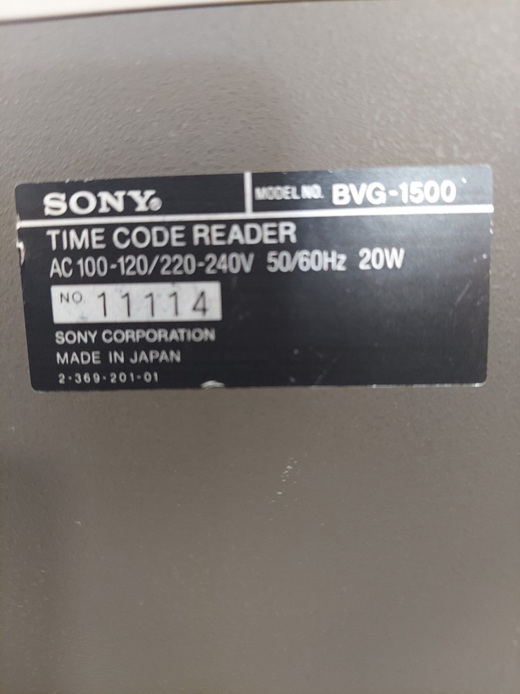 Sony BVG-1500 Rack Mounted Time Code Generator