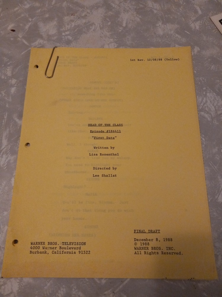 Original Head of The Class TV Script