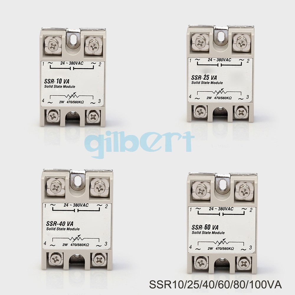 10-100A Input 2W-47K560KΩ Load 24-380VAC SSR Single-phase Solid State Relay