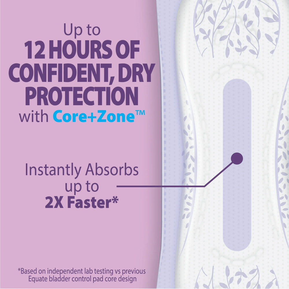 NEW Equate Options Moderate Absorbency Regular Length Pads Value Pack, 144 Count