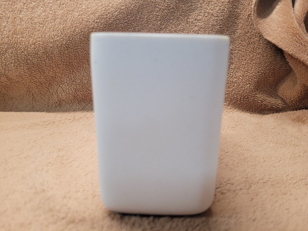 Toothpaste & Toothbrush Holder White Stoneware 2 large sections Unfancy Plain