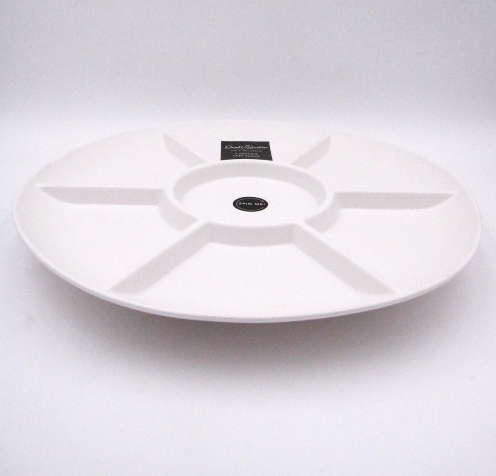 Dwell Studio 7-Section Lazy Susan Server Platter Melamine White Stylish Elegant