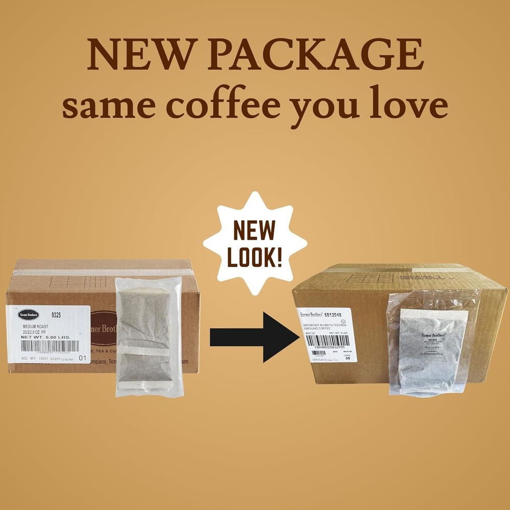 Farmer Brothers Breakfast Blend 2 Oz Filterpack, Individually Wrapped (Bulk 40)