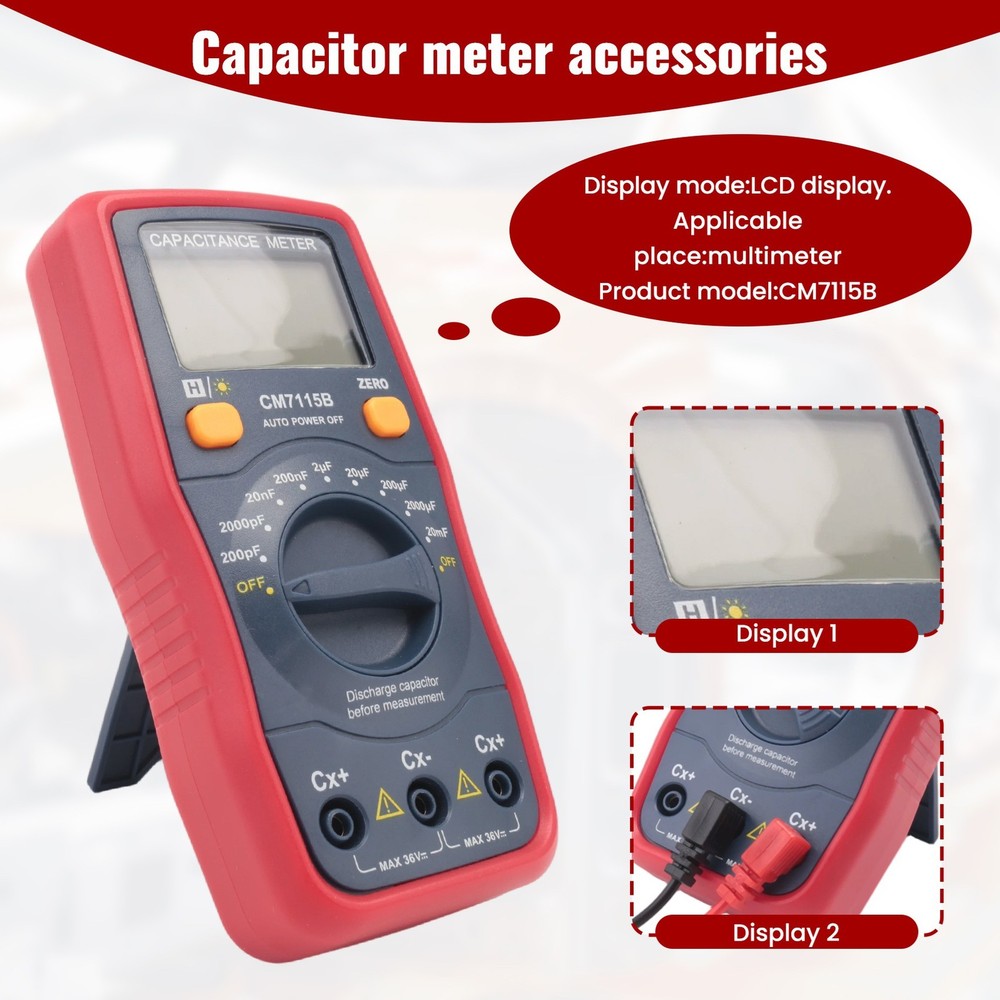 CM7115B Capacitance Meter Digital Multimeter LCD Display Measuring Tool, CM-6310