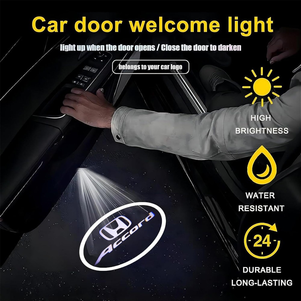 2PCS LED Door Light Projector Courtesy Ghost Shadow Step Puddle Lamp For Accord