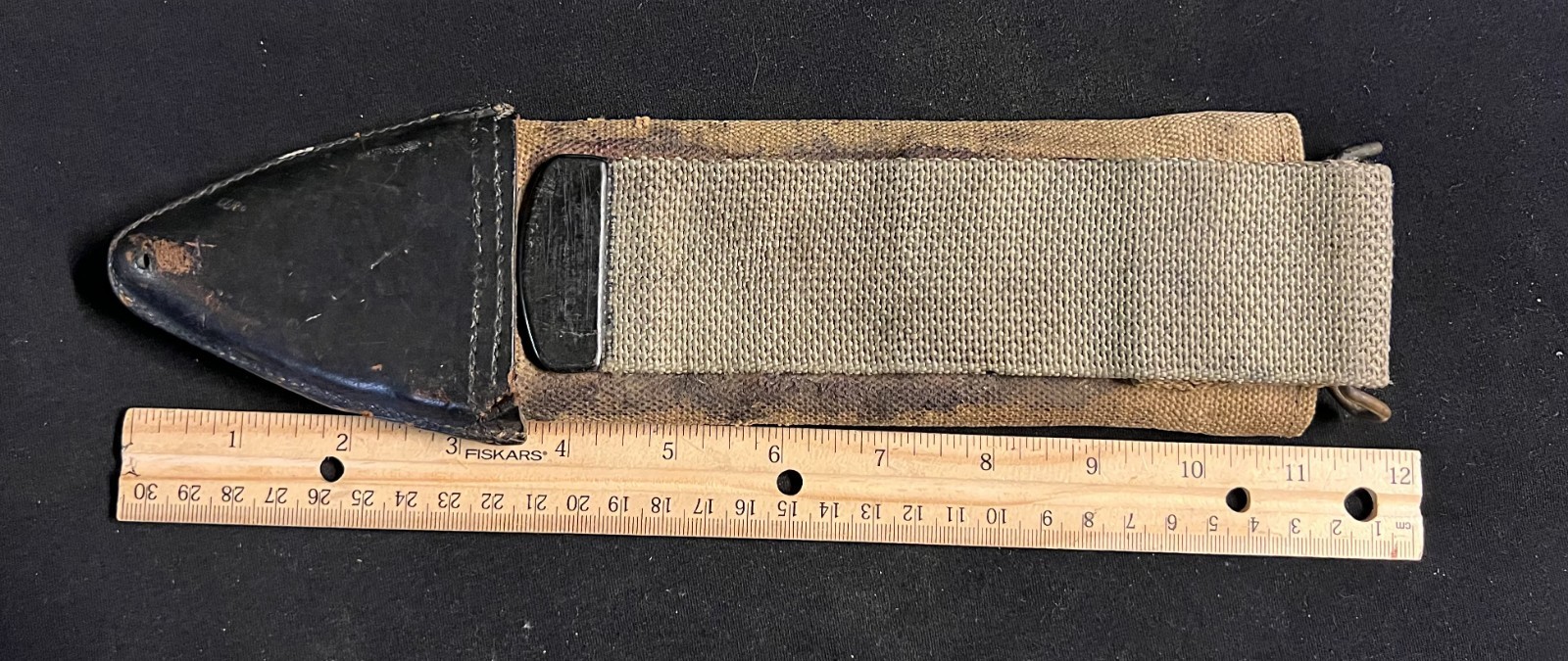 WWI US M1910 M1917 Bolo Fighting Knife Canvas Scabbard with Alteration #6