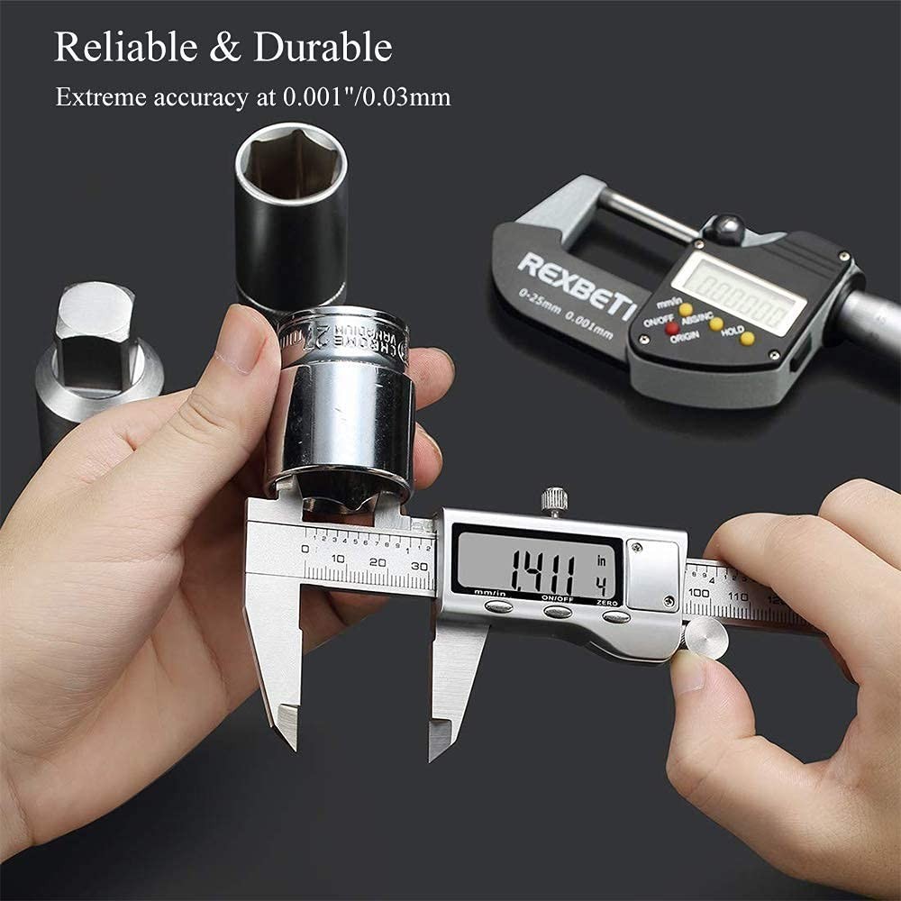 Stainless Steel Digital Caliper Auto-Off Feature