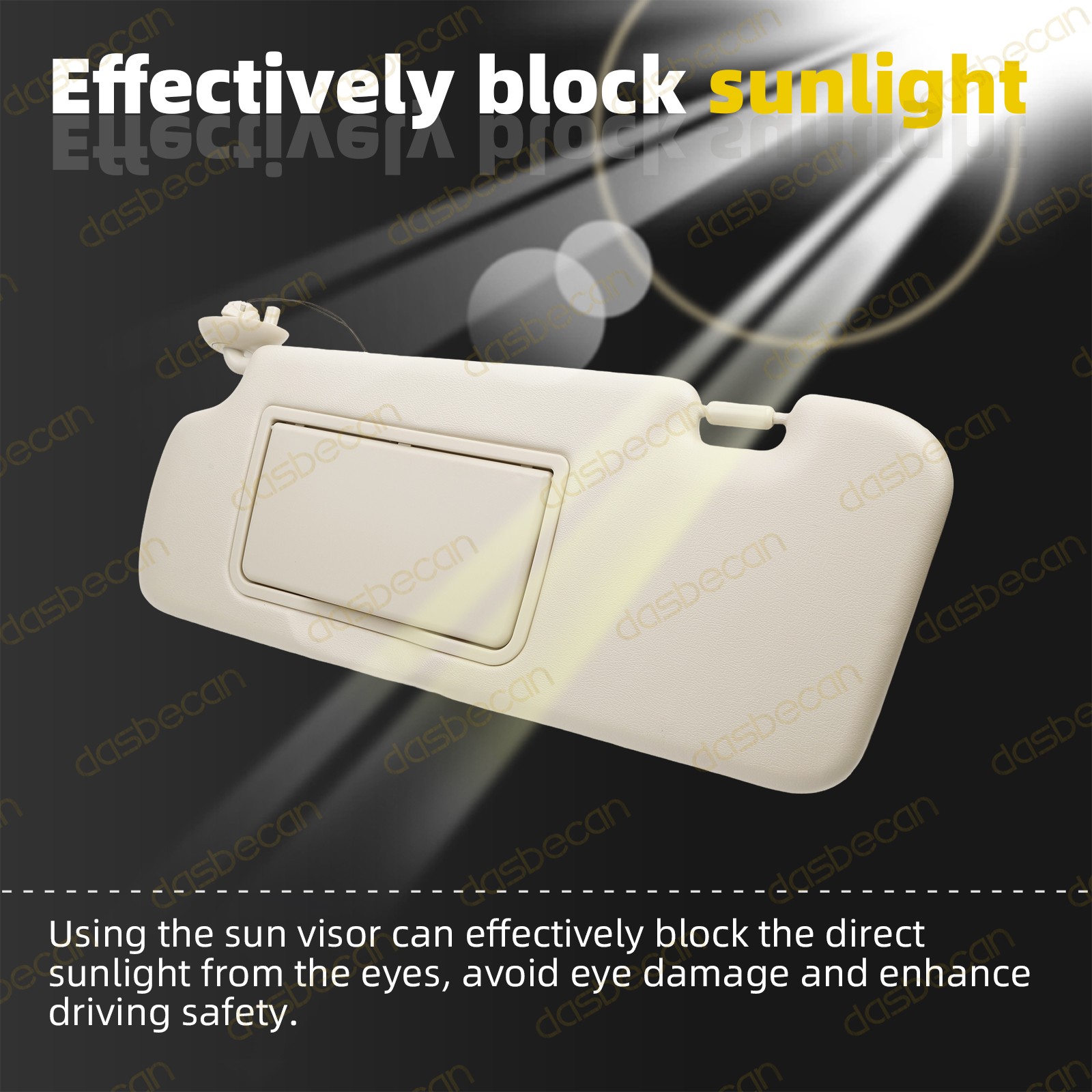 Left Driver Side Beige Sun Visor For Honda CR-V 2012-2016 W/ Light & Mirror