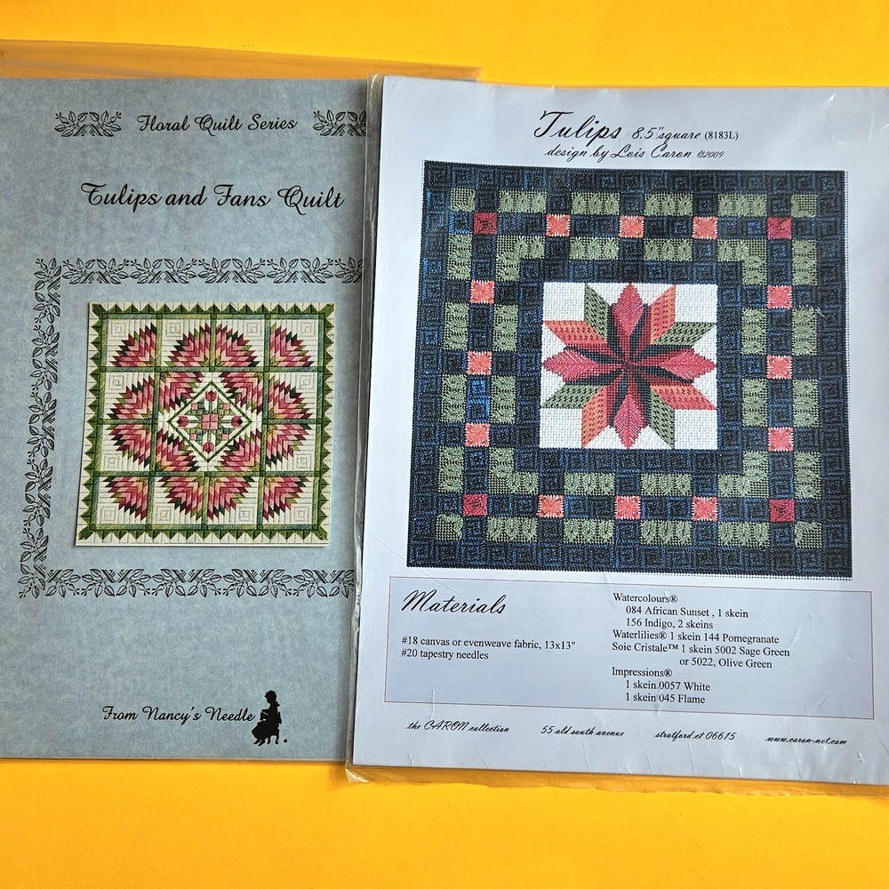3 NEEDLEPOINT STITCH GUIDES: TULIPS SPRING THEME BM