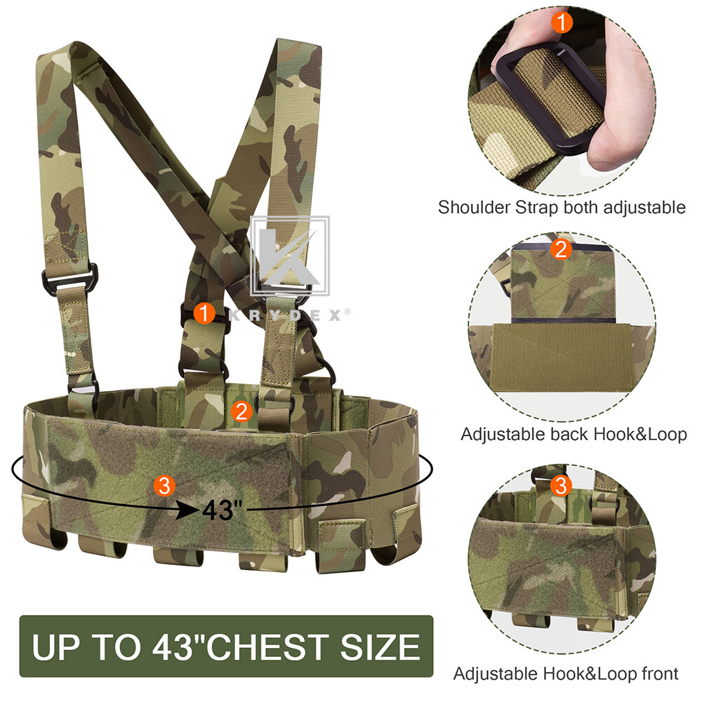 KRYDEX Concealed Carry Low-Vis 5.56 Ready Chest Rig Tactical Elastic Cummerbund