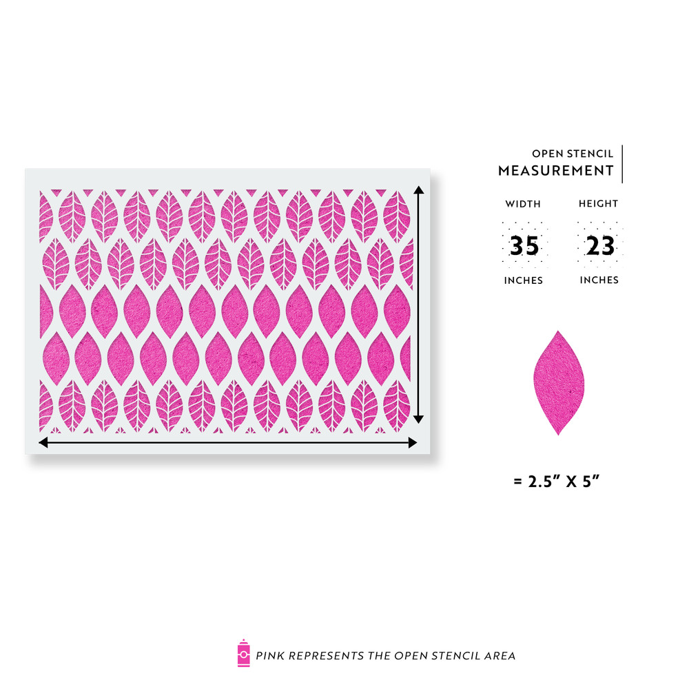 Bittersweet Leaf Pattern Wall Stencil - DIY Wallpaper Alternative