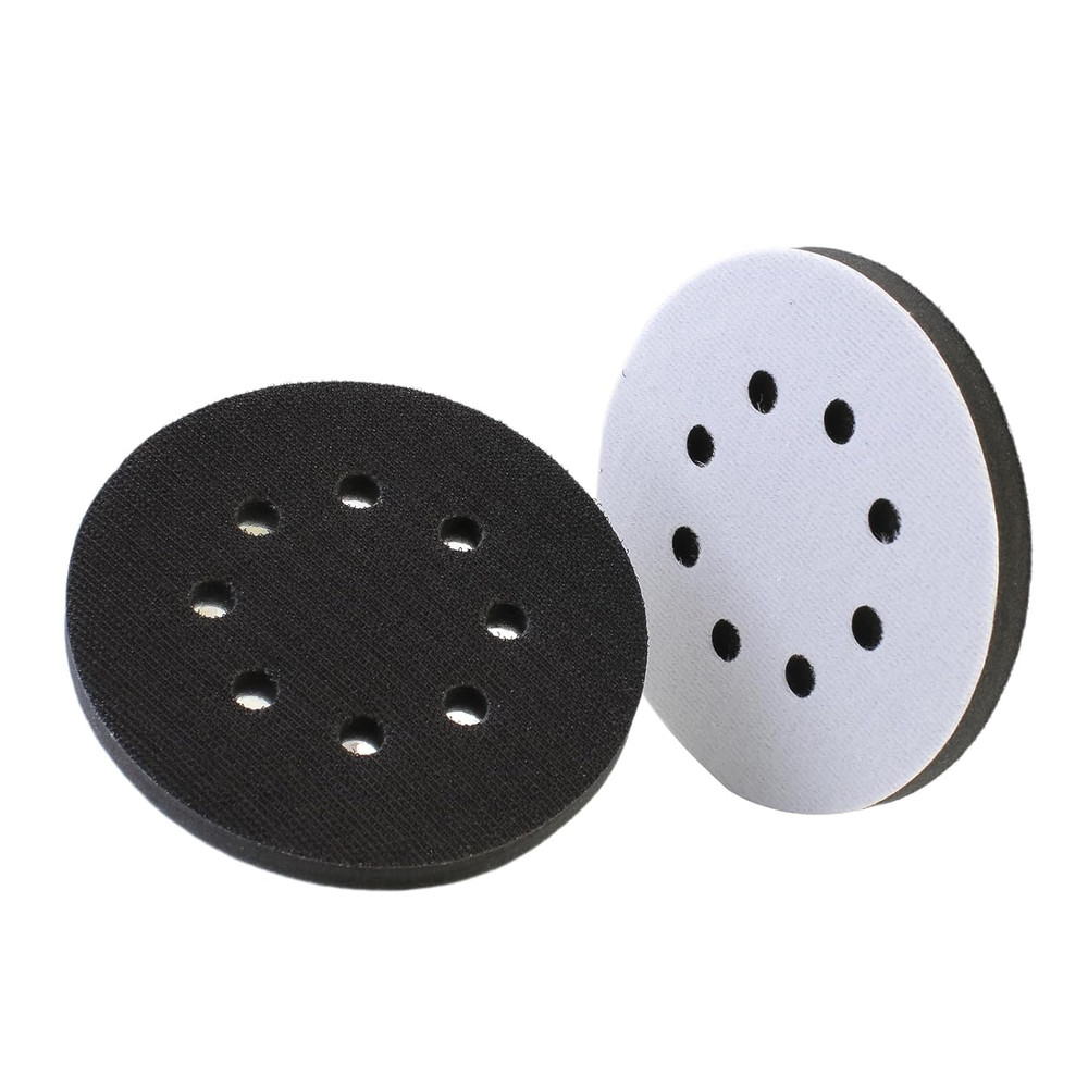 2 Pack 5 Inch 8 Holes Foam Interface Pad Surfprep Foam Sanding Pads for Buffer (