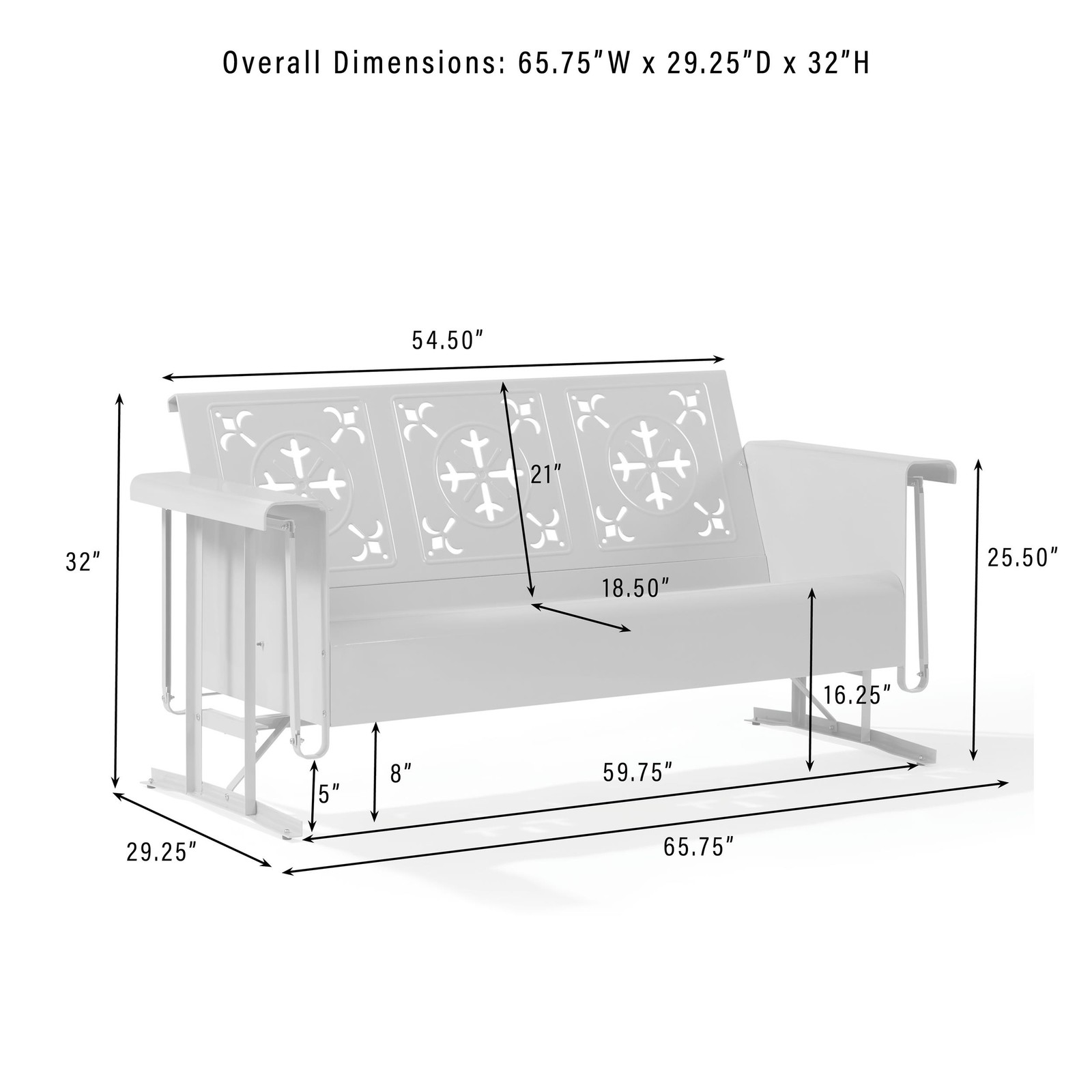 Crosley Furniture Azalea Retro Outdoor Sofa Glider in Aqua Gloss