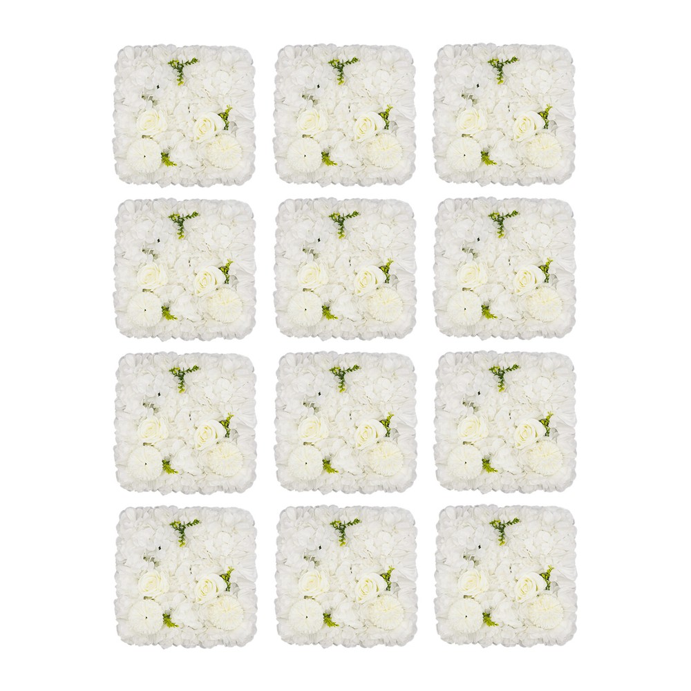 12PC Artificial Flower Wall Panel Wedding Backdrop Event Party Flower Wall Panel