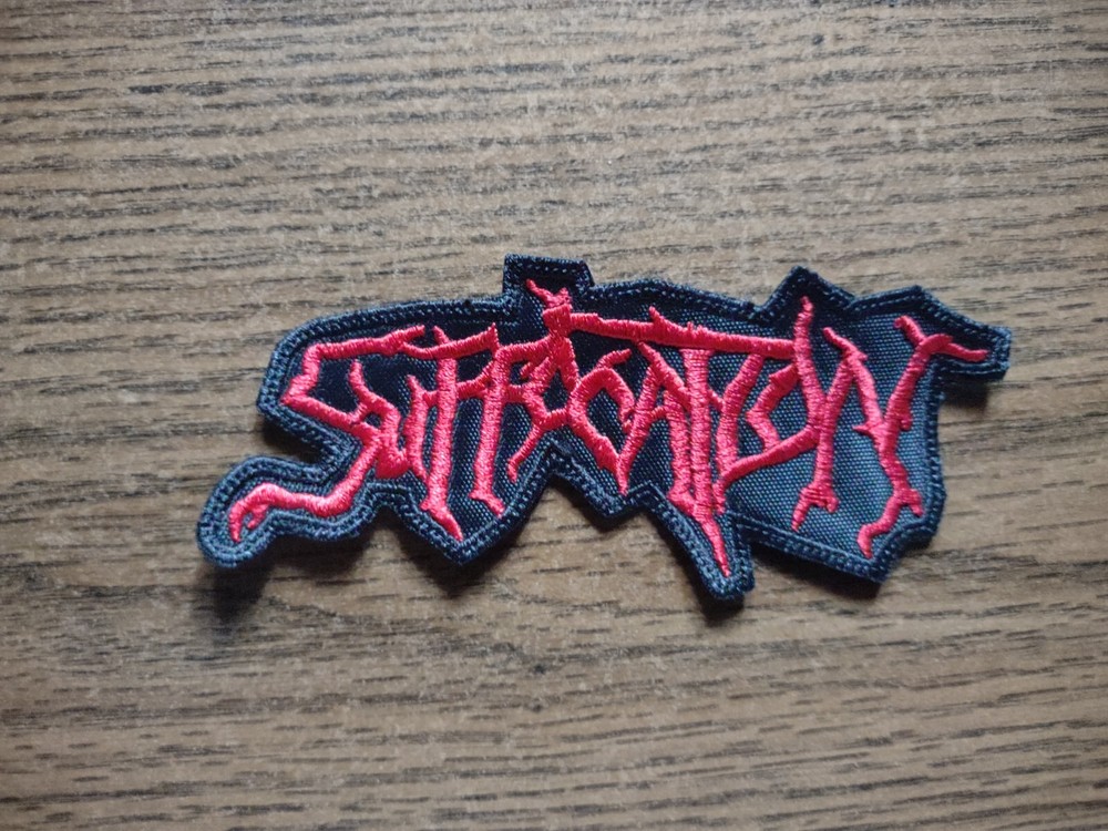 SUFFOCATION, SEW ON RED EMBROIDERED PATCH