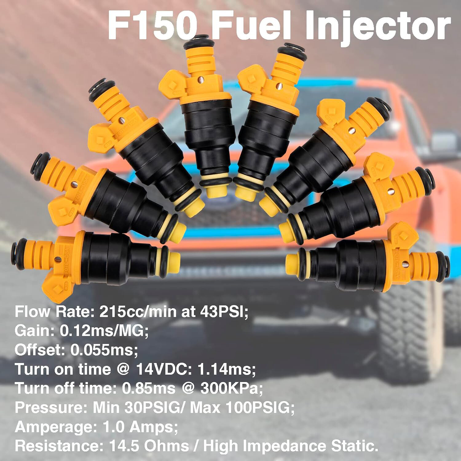 8pcs Flow Matched Bosch Fuel Injectors 0280150943 for Ford 4.6 5.0 5.4 5.8L