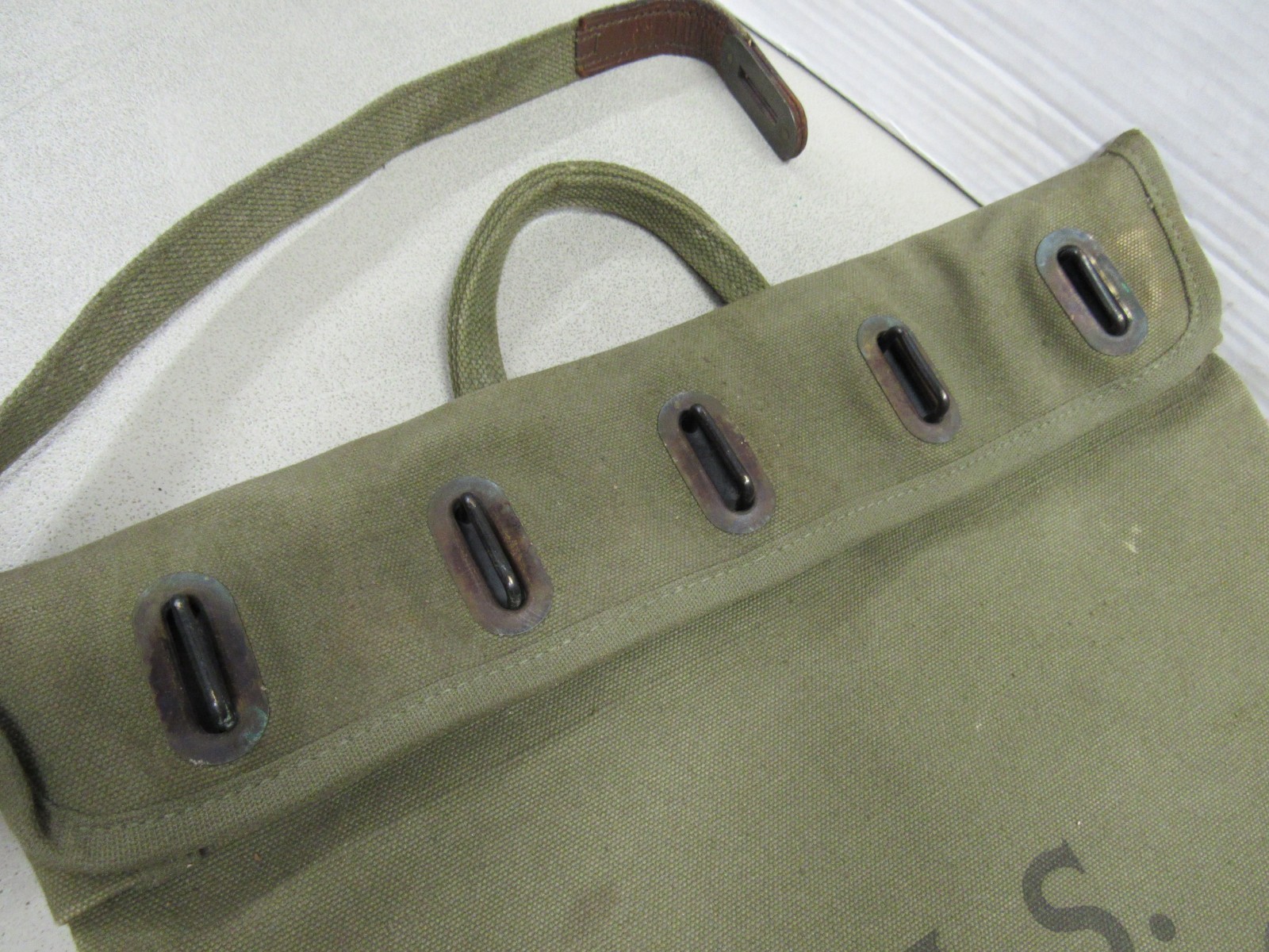 Korean War Era US Mail Bag w/ Locking Strap Canvas 1950 Dated Post WW2