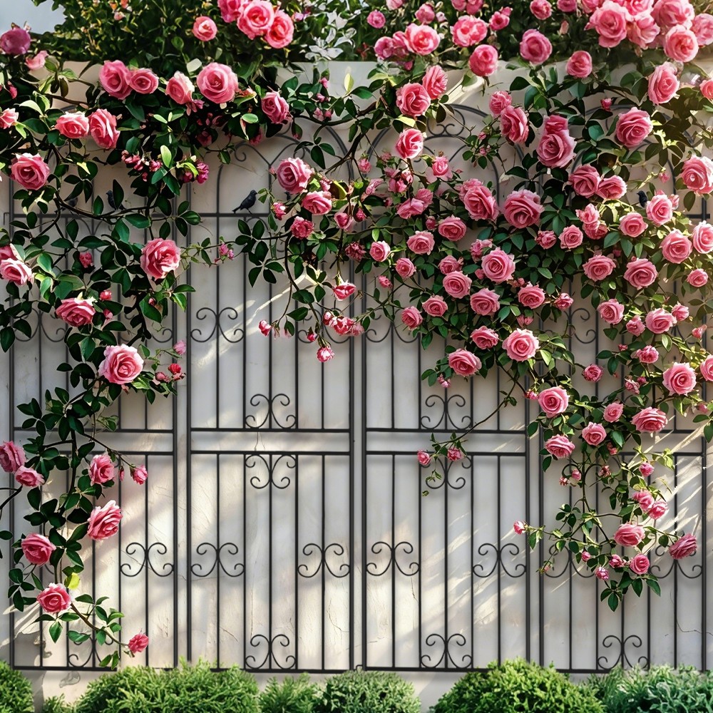 4PCS Rustproof Metal Garden Trellis 86.61" Tall for Rose/Outdoor Climbing Plants