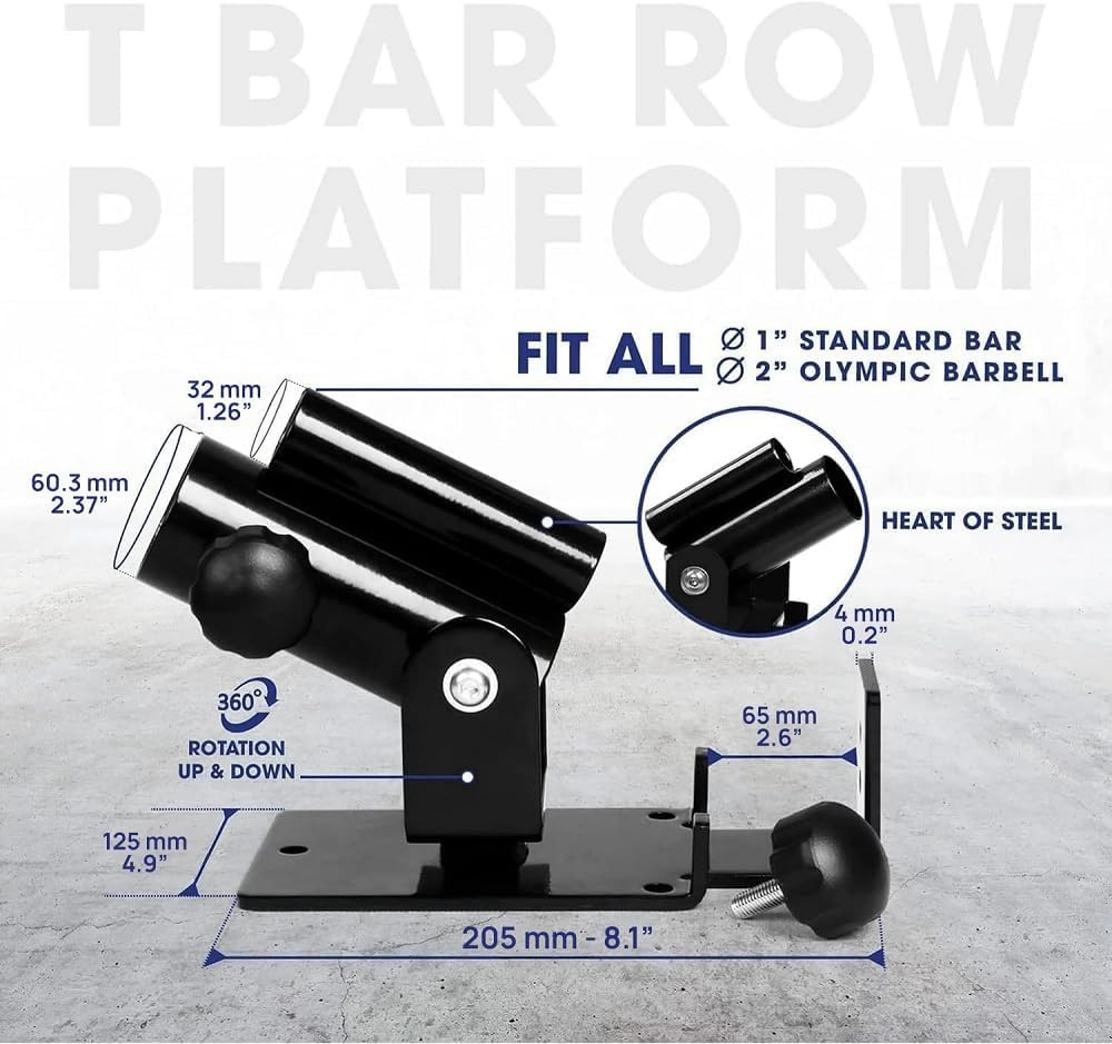Adjustable T Bar Row Attachment for Versatile Landmine Workouts and Grip