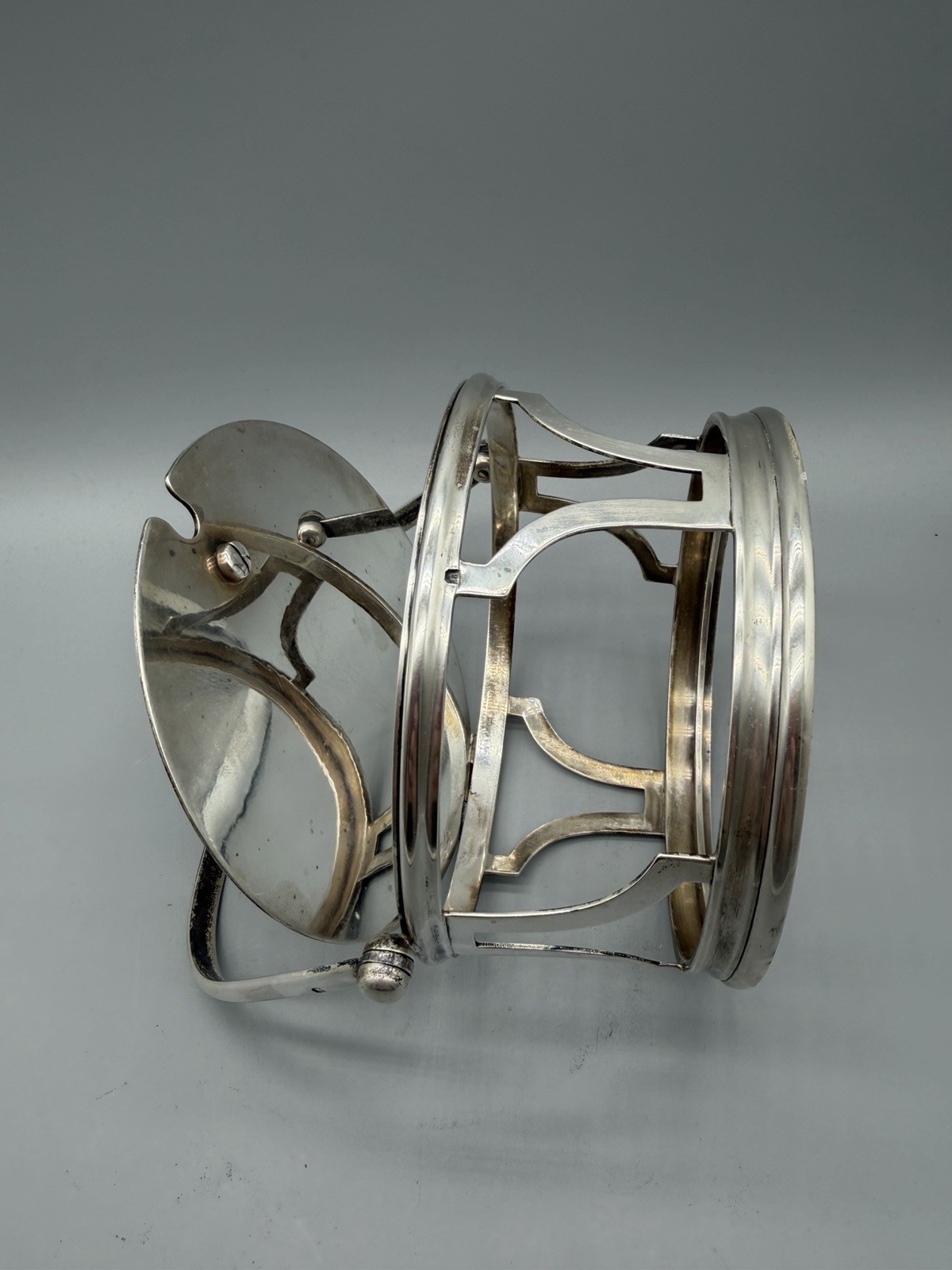 French Boulenger Art Deco Sterling Silver Cheese Serving Dish, 510 grams