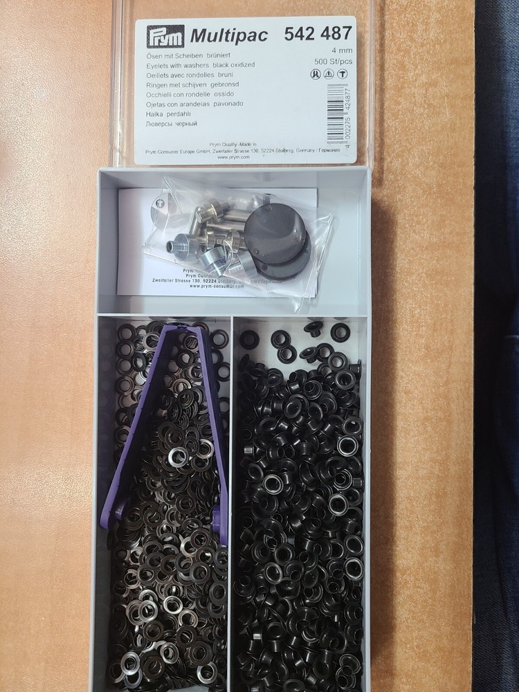 Prym Eyelets Whit Washers Multipac 4 mm Black - 500pcs