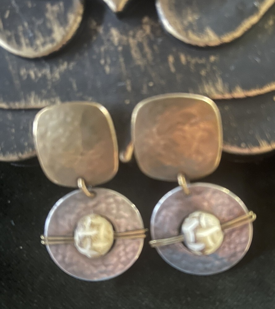 Artistic Hammered Gold Clip-on Earrings